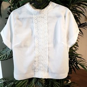 White Victorian-esque blouse with lace details